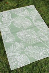 Fusion 'Matteo' Leaf Print UV Resistant Outdoor Rug in Green - Size: 170 cm x 120 cm - thumbnail 1