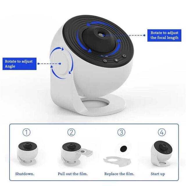 Nordara Planetarium Starry Sky Projector Night Light in White - image 1