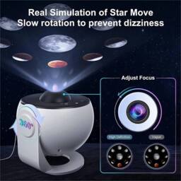 Nordara Planetarium Starry Sky Projector Night Light in White - thumbnail 4
