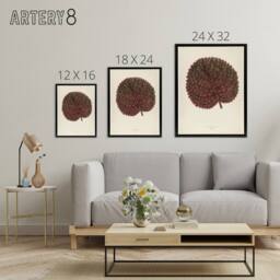 "Artery8 Vintage Botanical Gesnera Exoniensis Leaf Fawcett Framed Canvas Art in Beige - Size: W12"" x H16""" - thumbnail 4