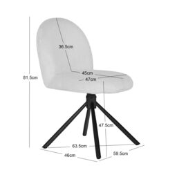 Nordlys Set of 2 Rotating Metal Dining Room Chairs in Red - thumbnail 5