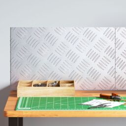 Berkfield Home Aluminium Checker Plates 2 pcs Anti-Slip 50x30 cm in Silver - Size: Medium - thumbnail 1