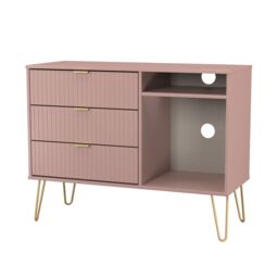 Ready Assembled 2 U Bexley 3 Drawer TV Unit (Ready Assembled) in Dusty Pink - thumbnail 4