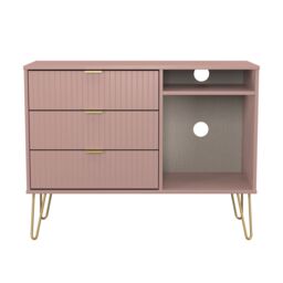 Ready Assembled 2 U Bexley 3 Drawer TV Unit (Ready Assembled) in Dusty Pink - thumbnail 2