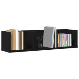 Berkfield Home CD Wall Shelf - Black Oak, 75x18x18 cm, Made of Engineered Wood - Size: 75 x 18 x 18 cm - thumbnail 3