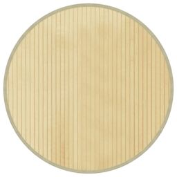 Berkfield Home Rug Round Light Natural60 cm Bamboo in Beige - Size: Medium - thumbnail 2