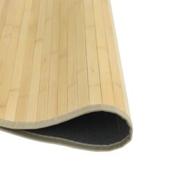 Berkfield Home Rug Round Light Natural60 cm Bamboo in Beige - Size: Medium - thumbnail 4
