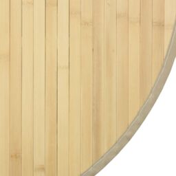 Berkfield Home Rug Round Light Natural60 cm Bamboo in Beige - Size: Medium - thumbnail 6