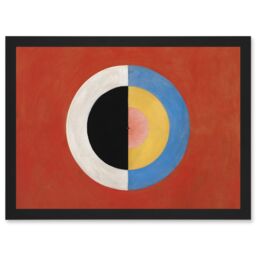 Artery8 Hilma Af Klint Svanen Abstract Circles Painting A4 Artwork Framed Wall Art Print in Black - thumbnail 1