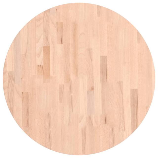 Berkfield Home Table Top Ã˜70x1.5 cm Round Solid Wood Beech in Light Brown - Size: 70x1.5 cm - image 1