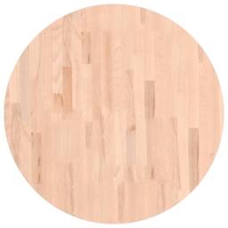 Berkfield Home Table Top Ã˜70x1.5 cm Round Solid Wood Beech in Light Brown - Size: 70x1.5 cm - thumbnail 1