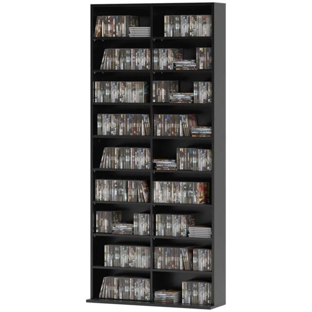 NESTLUNE 640 CD Storage Unit 360 DVD Storage in Black - Size: 100 cm x 15 cm - image 1