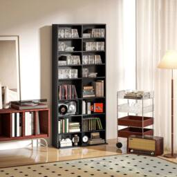 NESTLUNE 640 CD Storage Unit 360 DVD Storage in Black - Size: 100 cm x 15 cm - thumbnail 3