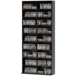 NESTLUNE 640 CD Storage Unit 360 DVD Storage in Black - Size: 100 cm x 15 cm - thumbnail 1