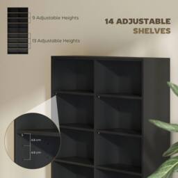 NESTLUNE 640 CD Storage Unit 360 DVD Storage in Black - Size: 100 cm x 15 cm - thumbnail 5