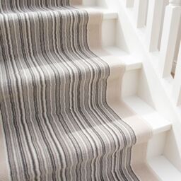 Kukoon Beige Striped Cut to Measure Stair Carpet Runner Rug 60cm Wide - Size: 60 cm x 510 cm - thumbnail 3