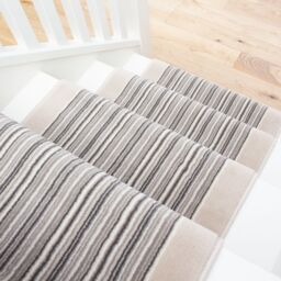 Kukoon Beige Striped Cut to Measure Stair Carpet Runner Rug 60cm Wide - Size: 60 cm x 510 cm - thumbnail 4