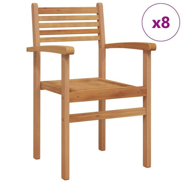 Berkfield Home Garden Stacking Chairs 8 pcs Brown 55.5 x 55.5 x 90 cm - image 1