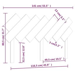 Berkfield Home Bed Headboard Honey Brown 141x3x80.5 cm Solid Wood Pine - thumbnail 6