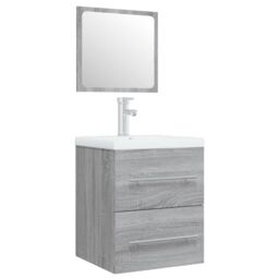 Berkfield Home Sink Cabinet with Built-in Basin Grey Sonoma Engineered Wood - thumbnail 2