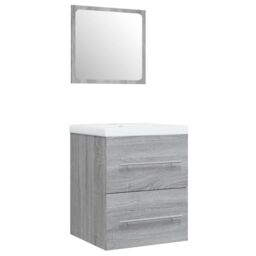 Berkfield Home Sink Cabinet with Built-in Basin Grey Sonoma Engineered Wood - thumbnail 4