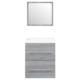 Berkfield Home Sink Cabinet with Built-in Basin Grey Sonoma Engineered Wood - thumbnail 6