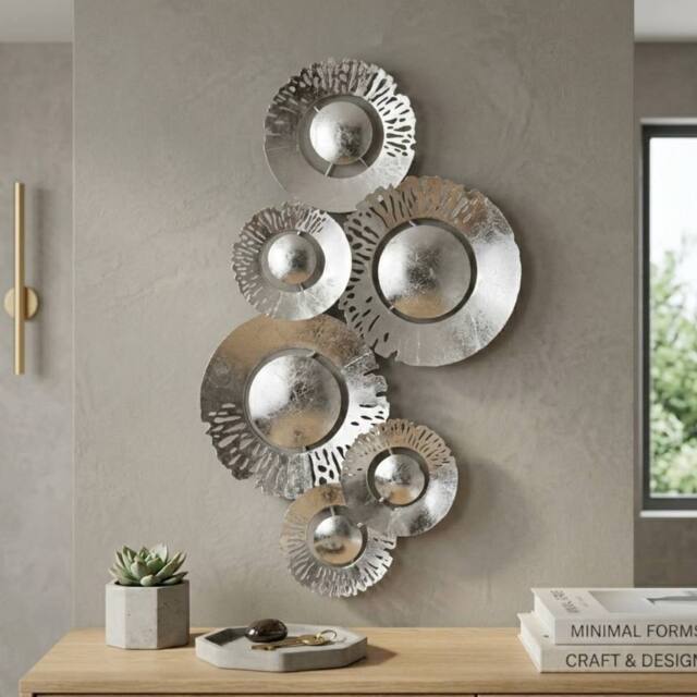 Garden Greatness Relica Six Silver Circles Wall Art - image 1