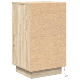 Berkfield Home Bedside Cabinet with LED Lights¬†Sonoma Oak 38x34x65 cm - Size: 38 x 34 x 65 cm - thumbnail 9
