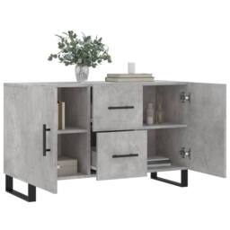 Berkfield Home Sideboard Concrete Grey 100x36x60 cm Engineered Wood - Size: 100 x 36 x 60 cm - thumbnail 4
