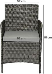 Alivio 4-Piece Rattan Patio Furniture Set with Loveseat, Armchairs & Glass Coffee Table in Grey - thumbnail 6