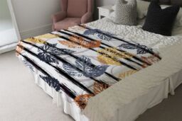 Benjamin Tate Design Cute Autumn Leaves Blanket in Natural - Size: 120 cm x 150 cm - thumbnail 3