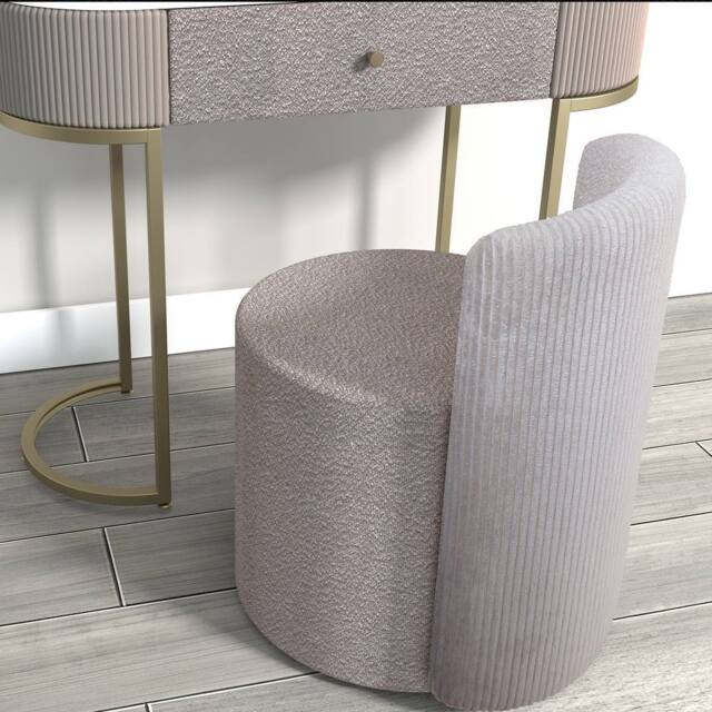 CARME HOME Hattie Mocha Bouclé Stool for Bedroom Living Room Home Decoration in Brown - image 1