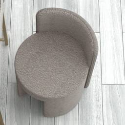 CARME HOME Hattie Mocha Bouclé Stool for Bedroom Living Room Home Decoration in Brown - thumbnail 3