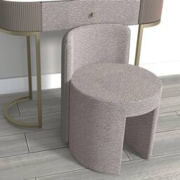 CARME HOME Hattie Mocha Bouclé Stool for Bedroom Living Room Home Decoration in Brown - thumbnail 4