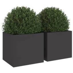 Berkfield Home Planters 2 pcs Black 32x30x29 cm Steel - Size: 32 x 30 x 29 cm - thumbnail 4