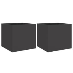 Berkfield Home Planters 2 pcs Black 32x30x29 cm Steel - Size: 32 x 30 x 29 cm - thumbnail 3
