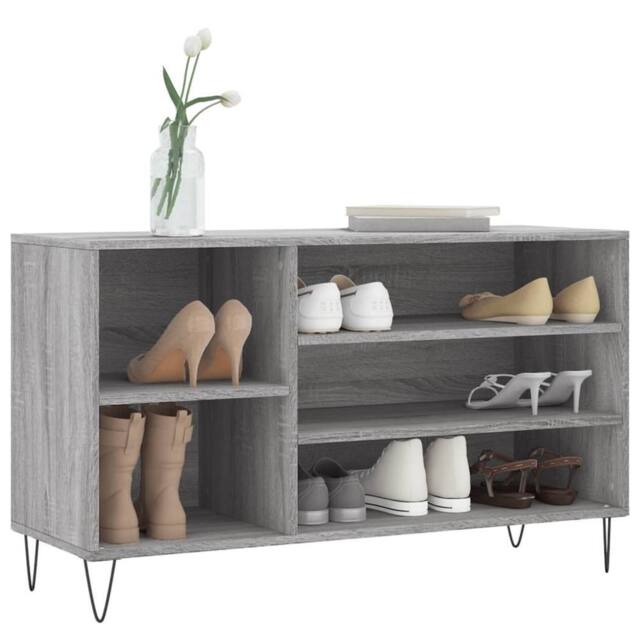 Berkfield Home Shoe Cabinet Grey Sonoma 102x36x60 cm Engineered Wood - Size: 102 x 36 x 60 cm - image 1