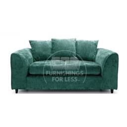 Furnishings For Less UK Monaco Chenille Fabric Sofa Set 3 & 2 Seater Sofa Scatter Back Curved Arm in Teal - thumbnail 3