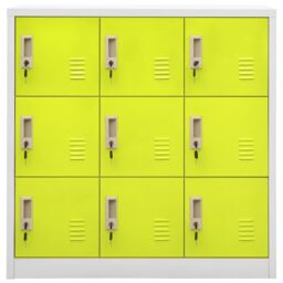 Berkfield Home Locker Cabinets 2 pcs Light Grey & Green 90x45x92.5 cm Steel - thumbnail 3