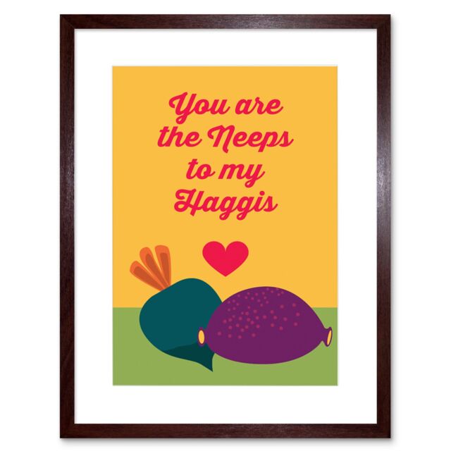 "Artery8 Wall Art Print Neeps To My Haggis Plates Artwork Framed 9X7 Inch in Brown - Size: W7"" x H9""" - image 1