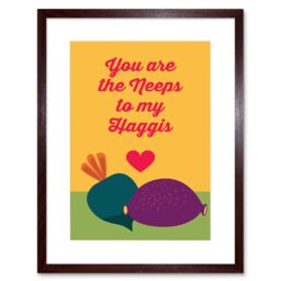 "Artery8 Wall Art Print Neeps To My Haggis Plates Artwork Framed 9X7 Inch in Brown - Size: W7"" x H9""" - thumbnail 1