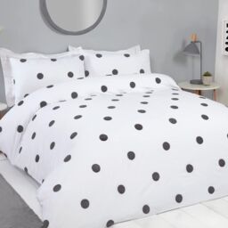 Smart Living Luxury Hotel Quality Tufted Circles Duvet Cover with Pillowcases in White - Size: King - thumbnail 1