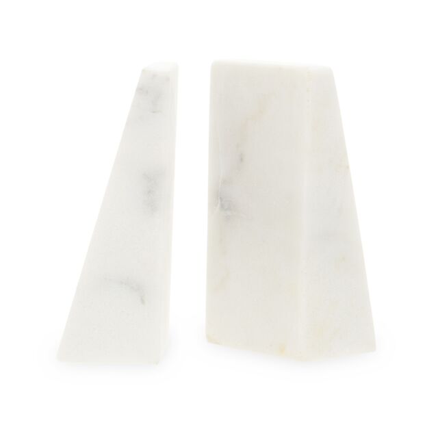 Orsina Marris Set Of 2 Marble Bookends in White - image 1