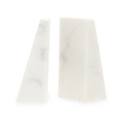 Orsina Marris Set Of 2 Marble Bookends in White - thumbnail 1