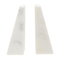 Orsina Marris Set Of 2 Marble Bookends in White - thumbnail 2