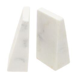 Orsina Marris Set Of 2 Marble Bookends in White - thumbnail 3