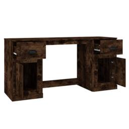 Berkfield Home Elegant Desk with Cabinet Smoked Oak Engineered Wood in Brown - thumbnail 8