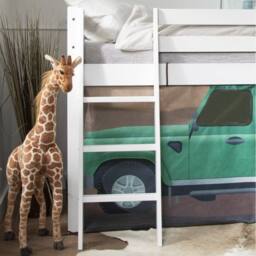 Nöa and Nani Moro Cabin Bed Midsleeper with Safari Tent Package in White - Size: Single - thumbnail 2