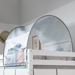 Nöa and Nani Moro Cabin Bed Midsleeper with Safari Tent Package in White - Size: Single - thumbnail 3