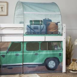 Nöa and Nani Moro Cabin Bed Midsleeper with Safari Tent Package in White - Size: Single - thumbnail 4